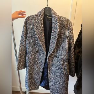 J. Crew single breasted multicolored coat in blue. Size 00.